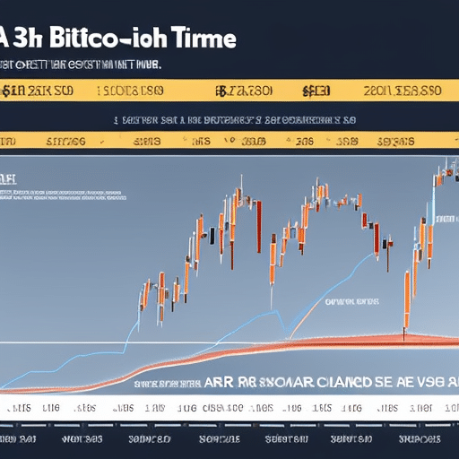 of the Bitcoin price over time, with arrows showing the direction of change in sentiment
