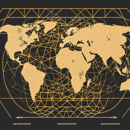 An image of a global map with interconnecting lines representing different currencies, while Bitcoin's iconic logo hovers in the center, radiating a digital glow that symbolizes its disruptive influence on currency exchange