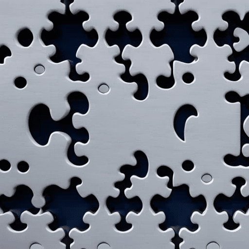 Ful illustration of a jigsaw puzzle, with a few pieces already connected, symbolizing the interconnectedness of blockchain technology