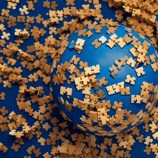 An image showcasing a globe split into puzzle pieces, representing the challenges of cross-border transactions
