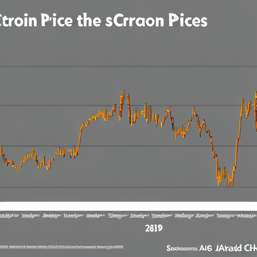 Graph chart showing Bitcoin prices over time with a graph of the crowd sentiment alongside