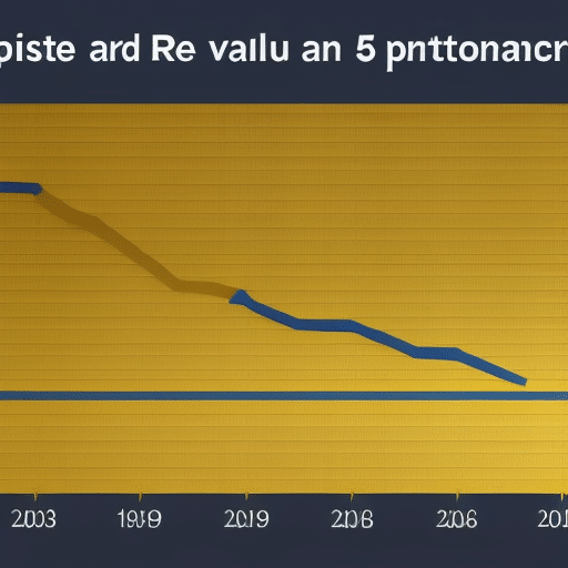 T line graph showing the rapid rise and fall of a cryptocurrency's value over time