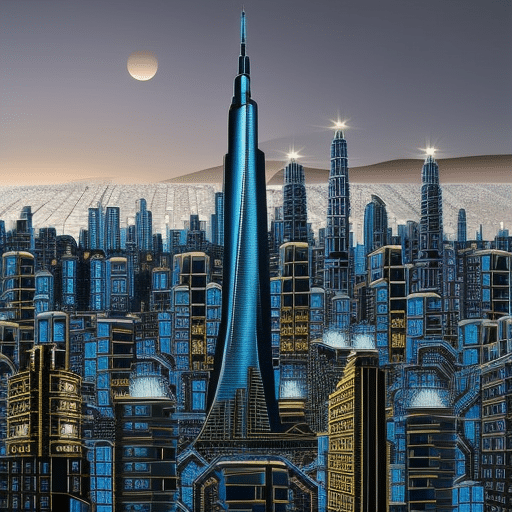 An image showcasing a graphically stylized representation of a futuristic city skyline, interwoven with intricate circuitry patterns