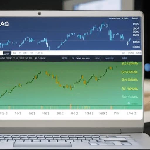 Ter screen with a graph showing a drastic spike in Bitcoin prices and a graph of sentiment analysis data next to it, illustrating an increase in positive sentiment