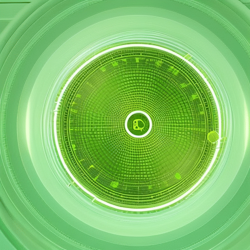 of interconnected green, blue, and yellow circles, representing the three components of a sustainable cryptocurrency index