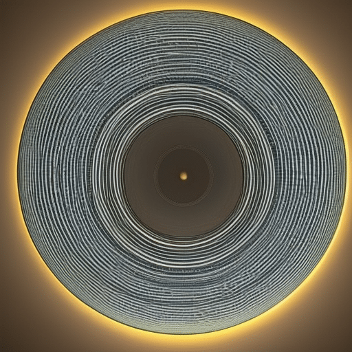 covered in golden lines that criss-cross its surface, radiating from a single, central point of light