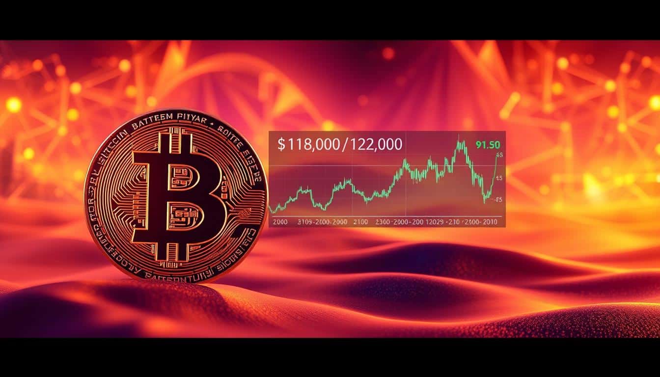 bitcoin price consolidation 118k to 122k range today